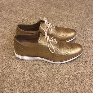 Cole Haan Gold and White Shoes